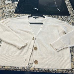 Cream BR cropped cardigan